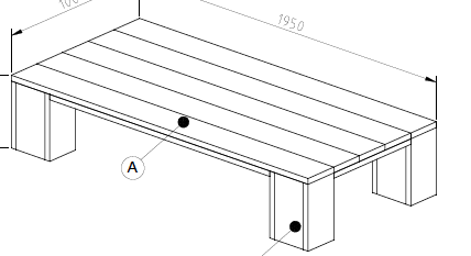 steigerhout tafel bouwtekening
